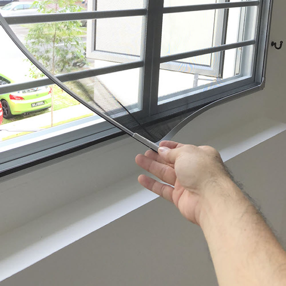 Magnetic Window Screen - White Frame - Standard Mesh (Grey Mesh) - 500mm x 500mm | 19in x 19in, image 4